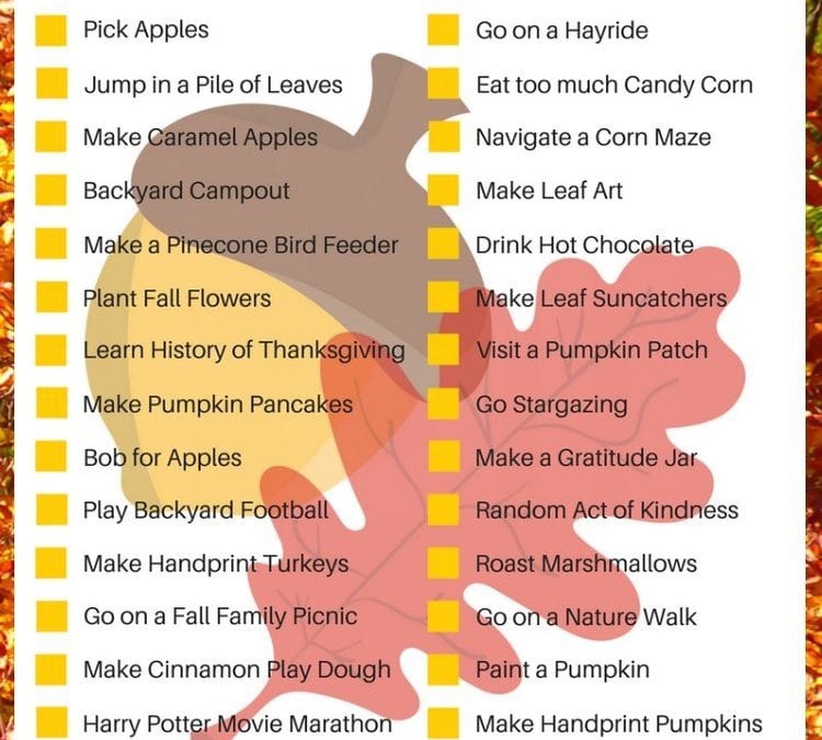 3 Fall Bucket Lists