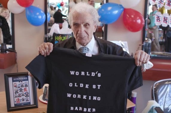 World’s Oldest Barber Turns 107