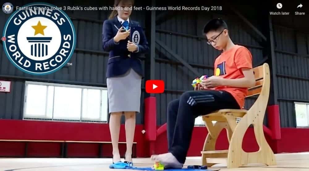 Solving Rubiks Cube With Feet And Hands