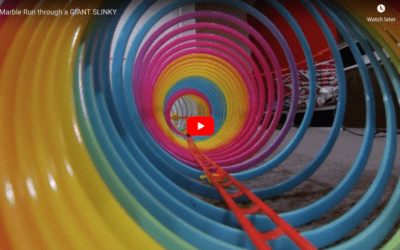 Marble Run Through A Giant Slinky