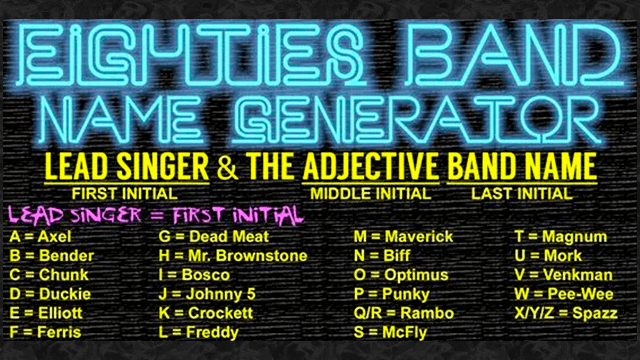 Eighties Rock Band Name Generator ๐ธ