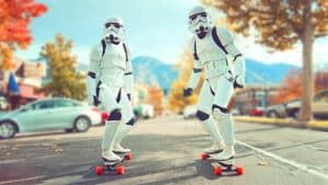 Skateboarding Stormtroopers