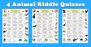 Free Printable 4 Animal Riddle Quizzes 🦁