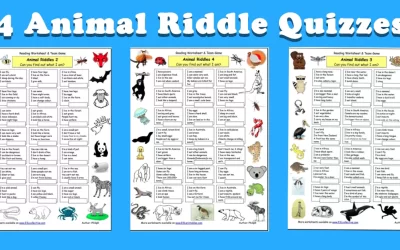 Free Printable 4 Animal Riddle Quizzes 🦁