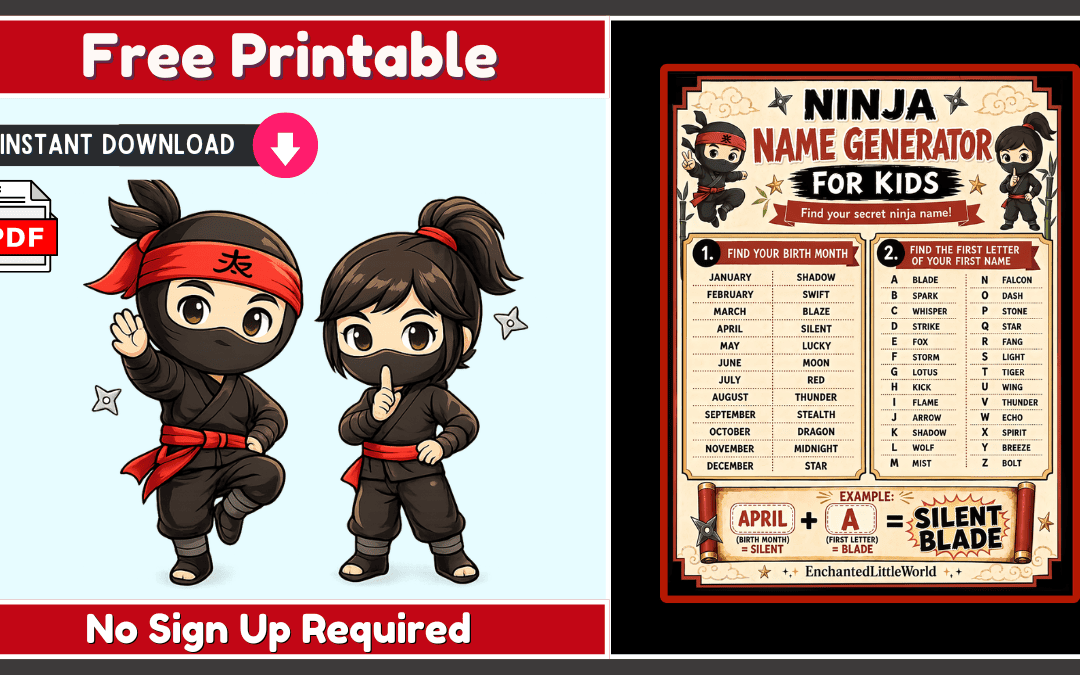Free Printable Ninja Name Generator 🥷