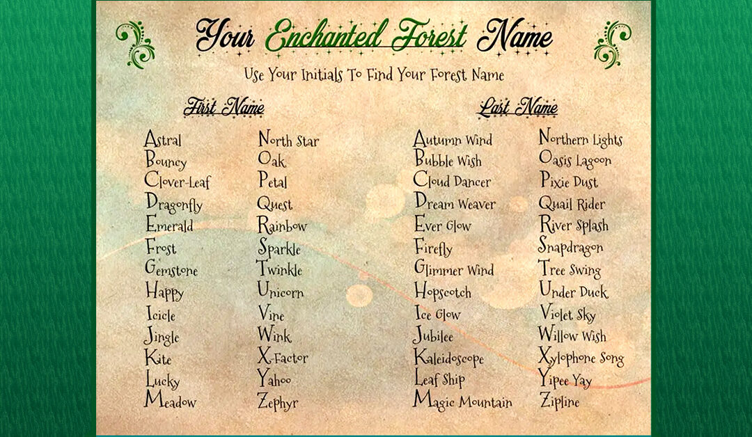 Free Printable Enchanted Forest Name Generator