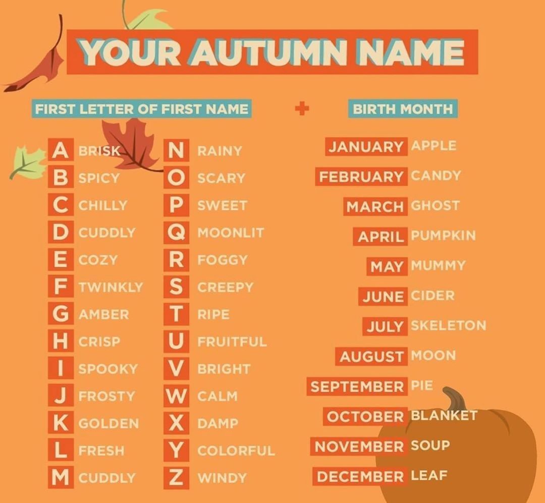 Fun Fall Name Generator For Kids Enchanted Little World