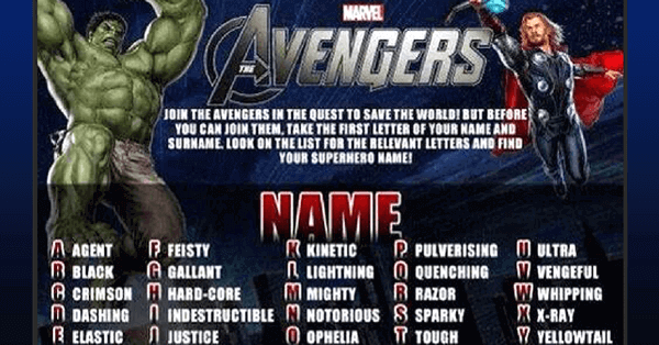 Marvel Avengers Name Generator ๐ฆธโโ๏ธ