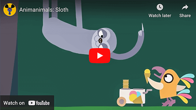 Slow Sloth Eats Ice-Cream