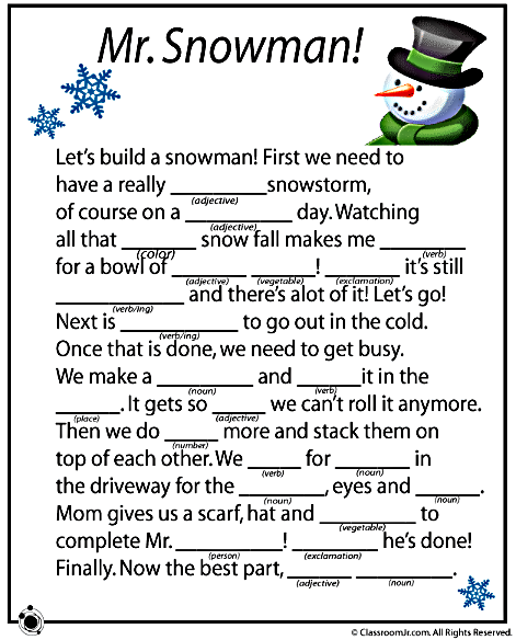 Winter Mad Libs • Enchanted Little World