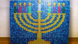 Menorah Made Of Dominoes