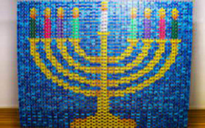 Menorah Made Of Dominoes