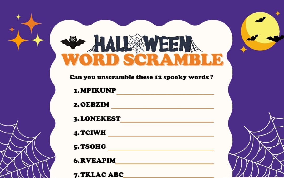 Free Printable Halloween Word Scramble 👻