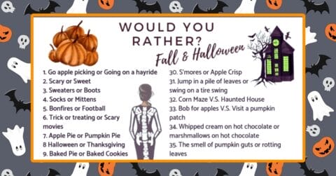 Free Printable Halloween Would You Rather Questions 🧙‍♀️