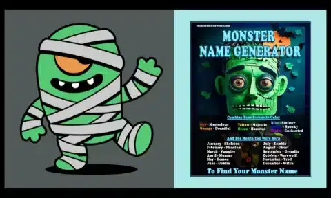 Free Printable Monster Name Generator 🧟‍♂️