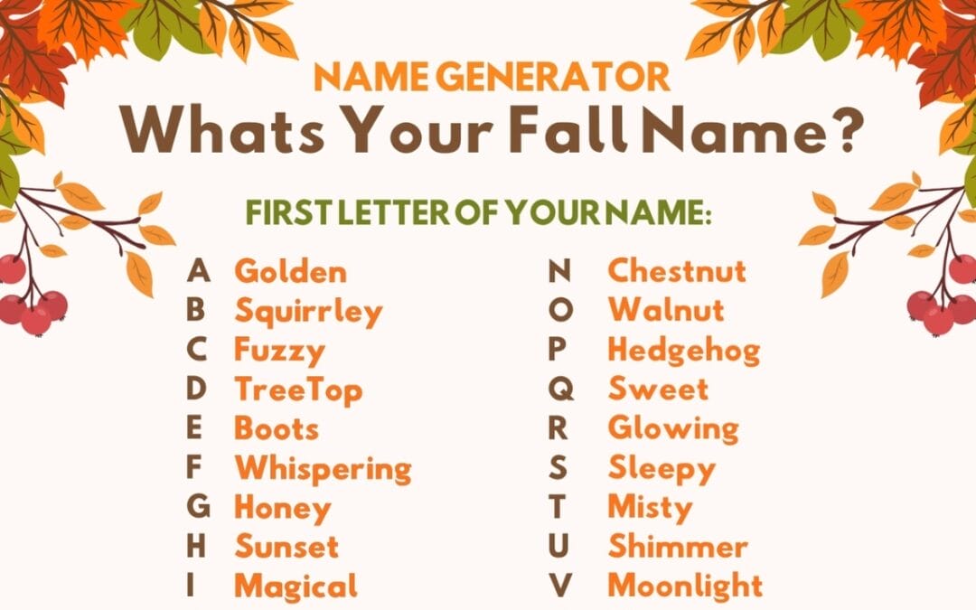Free Printable Fall Name Generator ๐