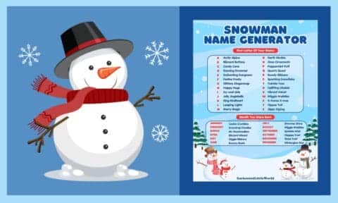 Free Printable Snowman Name Generator