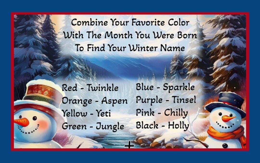 Free Printable Winter Name Generator