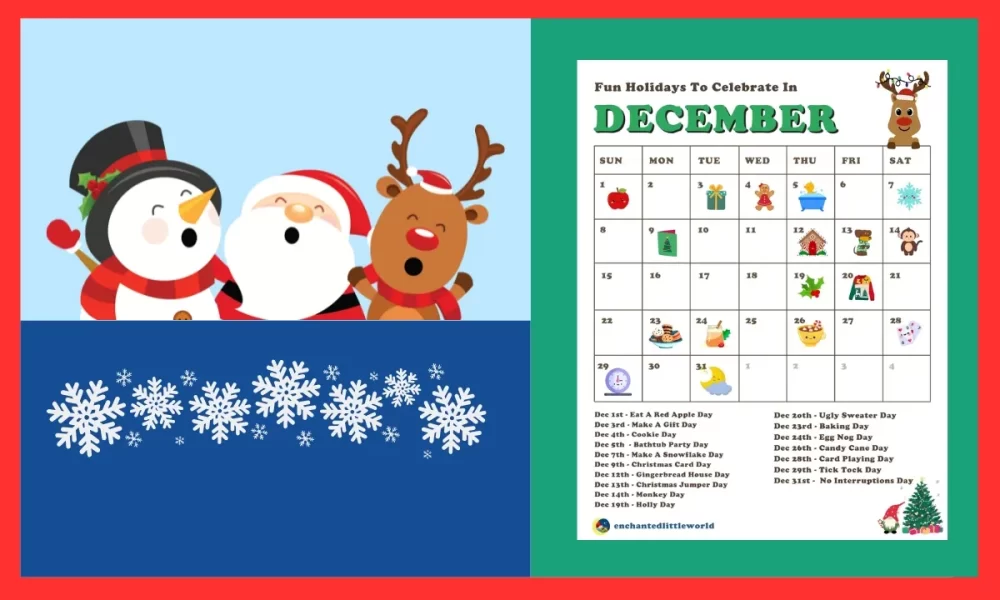 Free Printable December Calendar