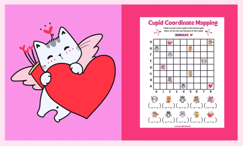Free Printable Cupid Coordinate Mapping Game