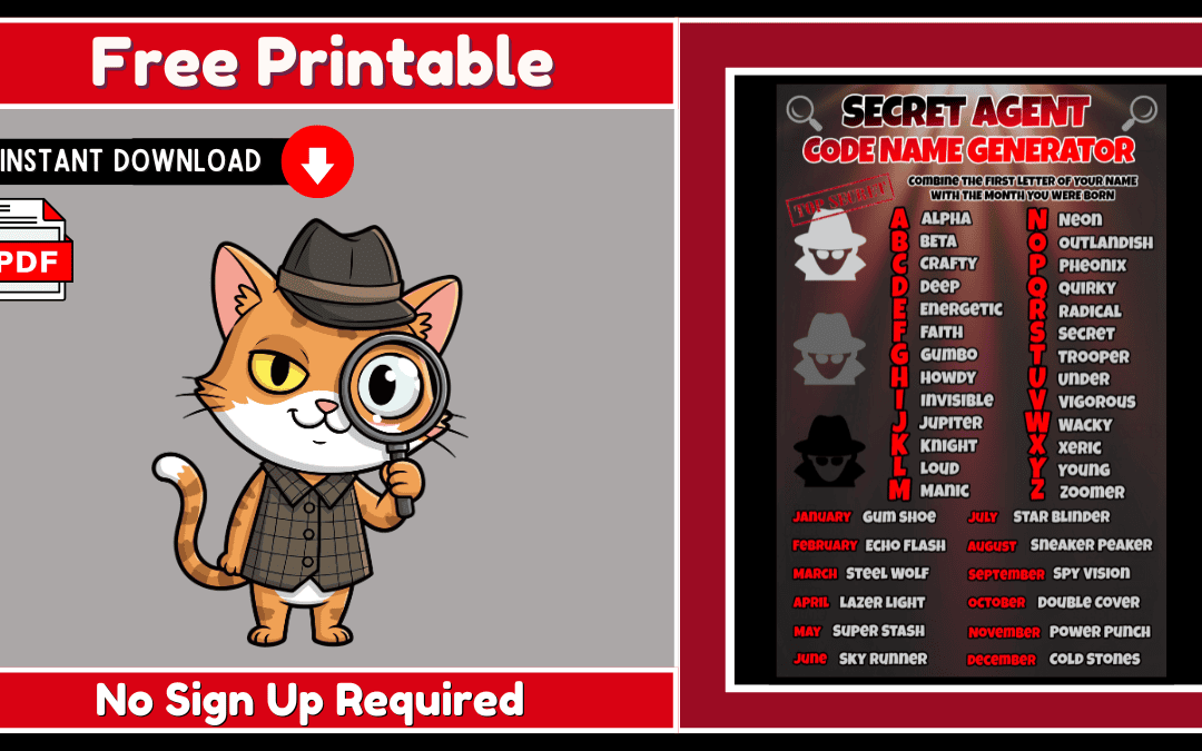 Free Printable Spy Name Generator 🕵️‍♂️