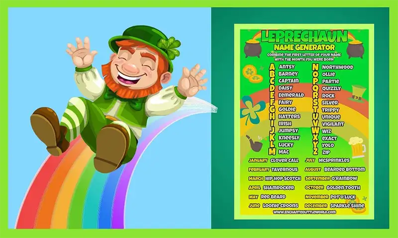 Free Printable Leprechaun Name Generator ๐