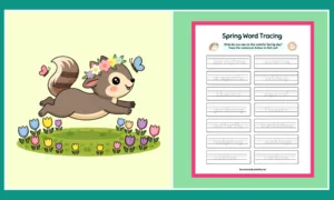 Free Printable Spring Word Tracing Worksheet
