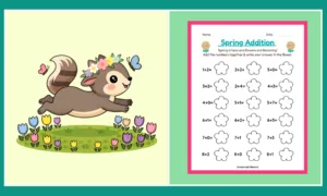 Free Printable Spring Addition Math Worksheet