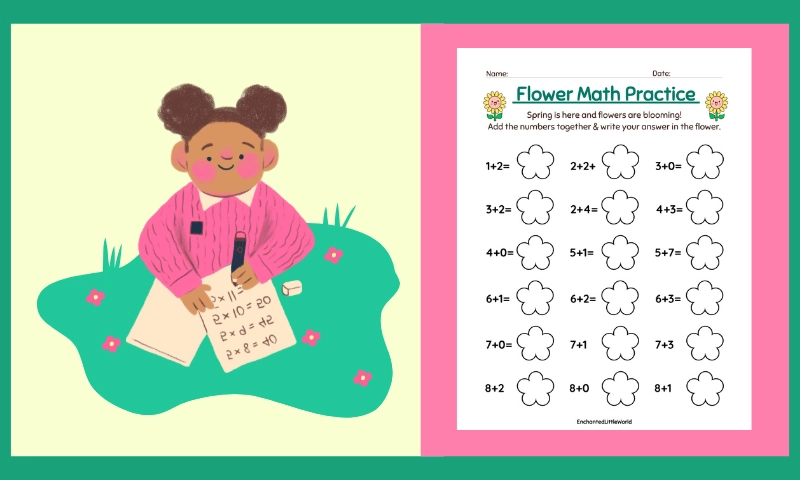 Free Printable Spring Addition