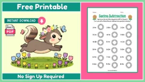 Free Spring Subtraction Activity