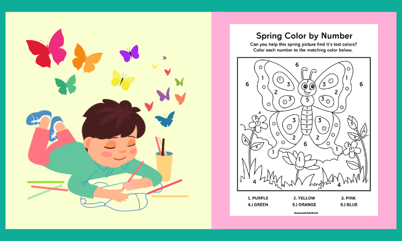 Free Printable Spring Number Color