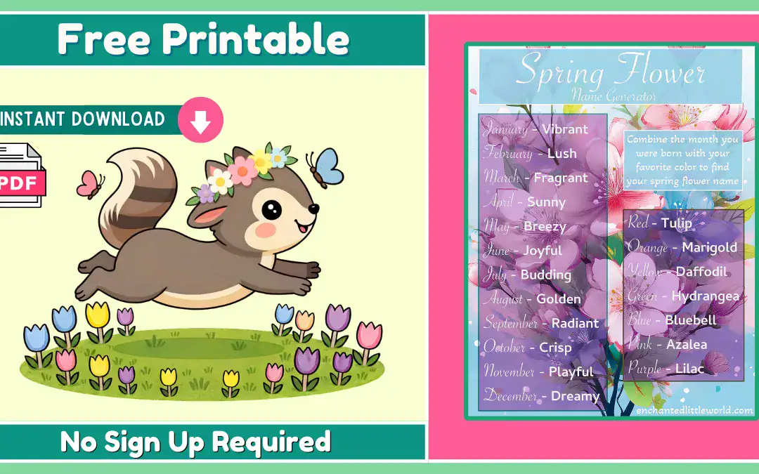 Free Printable Flower Name Generator
