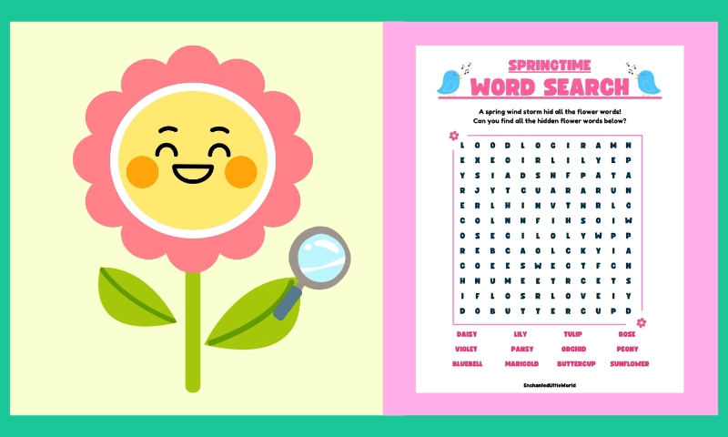Free Printable Spring Word Search