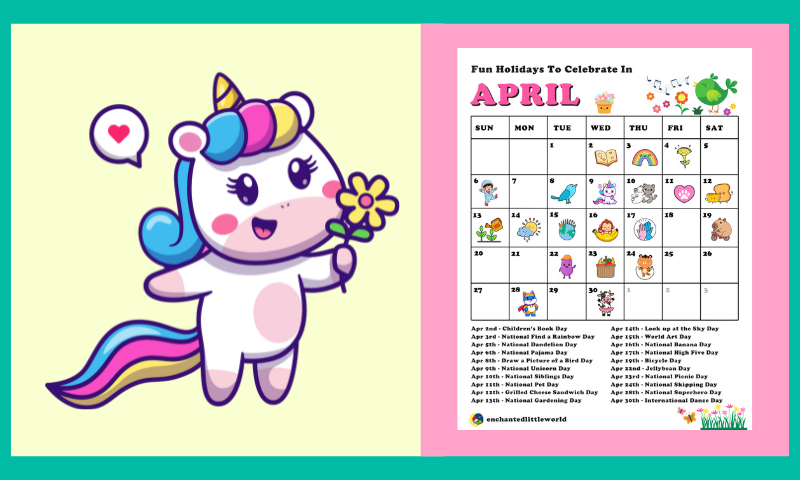 Free Printable April Calendar