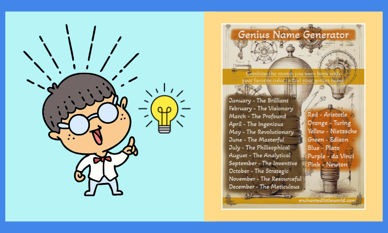 Free Printable Genius Name Generator