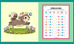 Free Printable Spring Division Math Worksheet