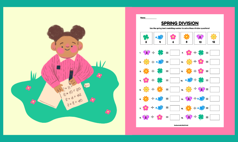 Free Printable Spring Division