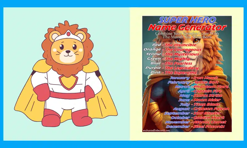 Free Printable Superhero Name