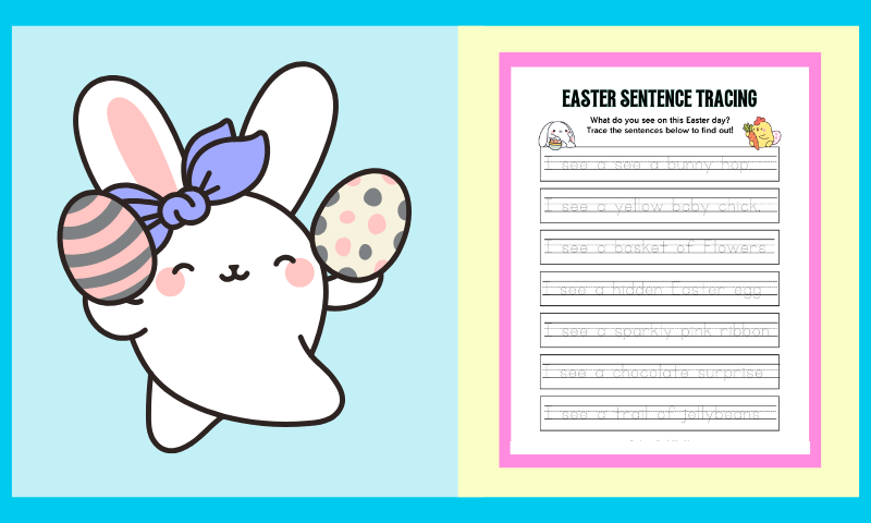 Free Printable Easter Sentence Tracing