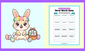 Free Easter Three Word Game For Kids