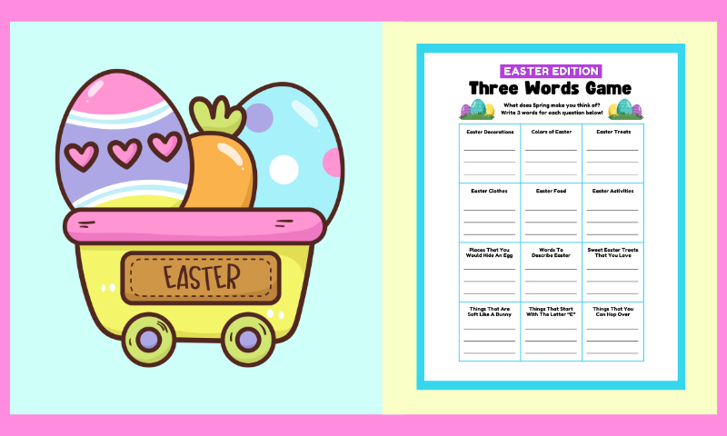 Free Printable Easter Three Words Game