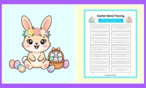 Free Easter Word Tracing Worksheet