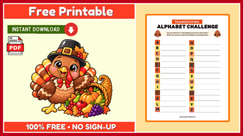 Free Thanksgiving Alphabet Challenge
