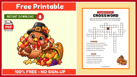 Free Printable Thanksgiving Crossword
