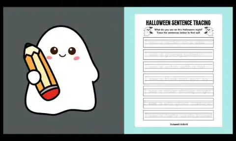 Free Printable Halloween Sentence Tracing