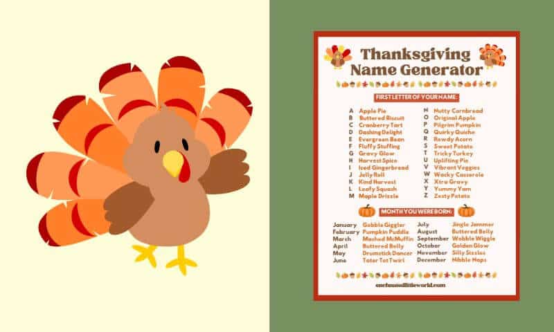 Free Printable Thanksgiving Name Generator