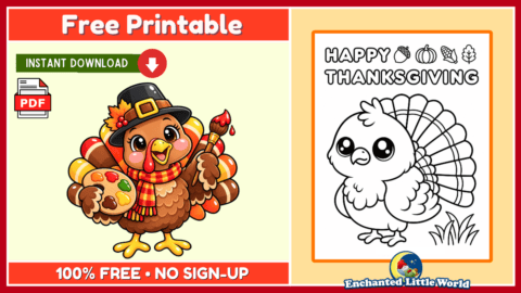 Free Cute Turkey Coloring Page