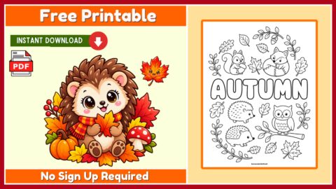 Free Autumn Coloring Page 2
