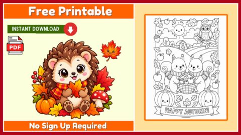 Free Autumn Coloring Page 3