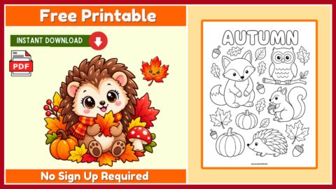 Free Autumn Coloring Page 4